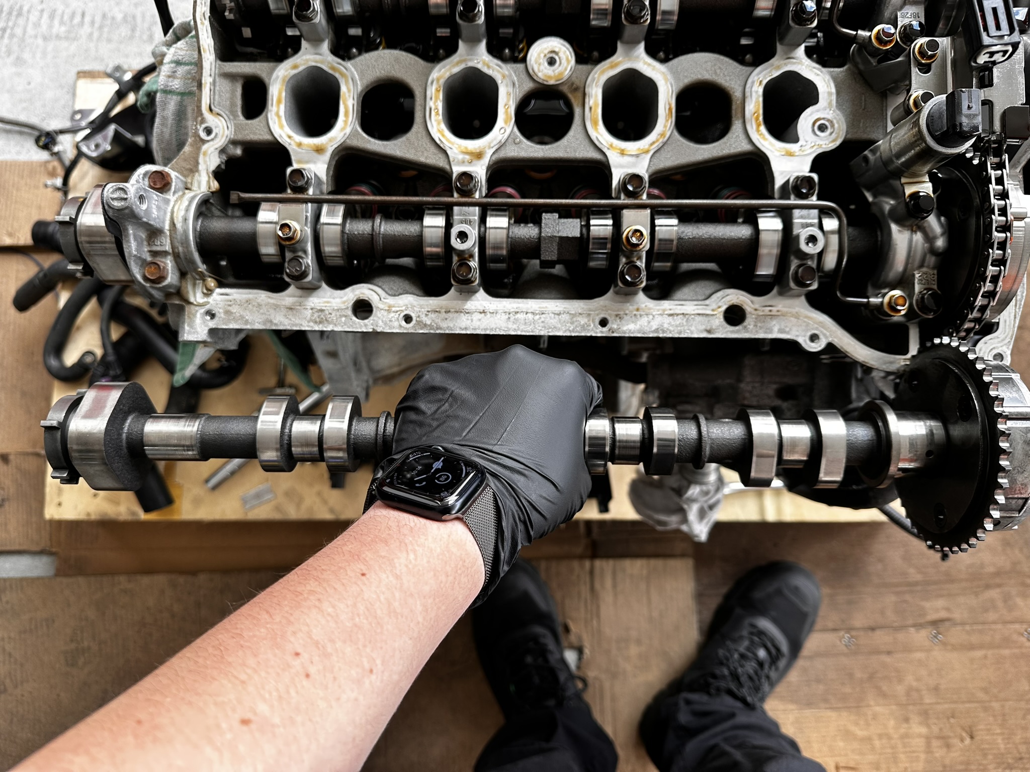 Pulled timing with cams compared